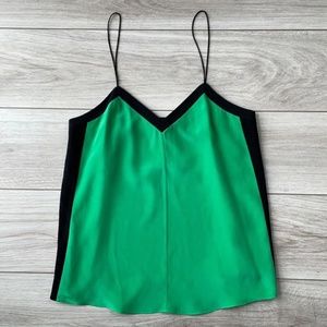 NWT Tibi green black color block tank top cami — size 4
